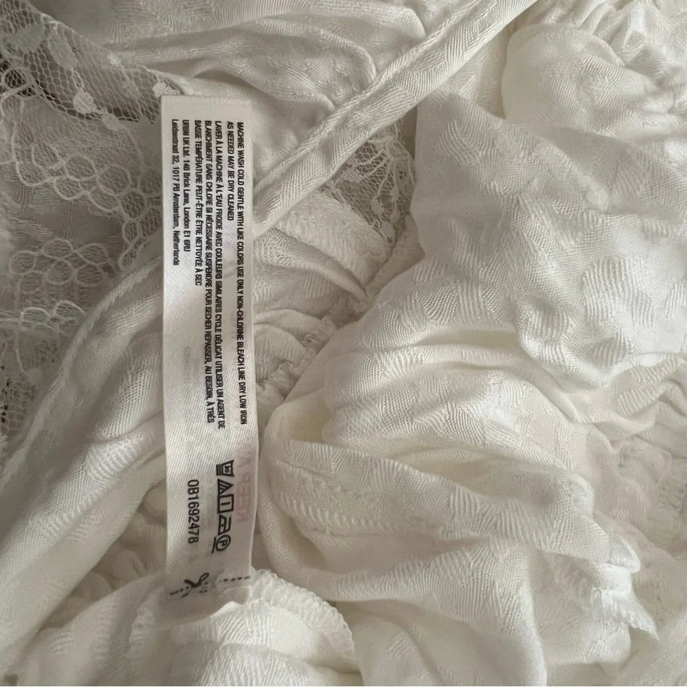 Anthropologie White Ruffle-Sleeve Pajama Romper - Picture 7 of 13